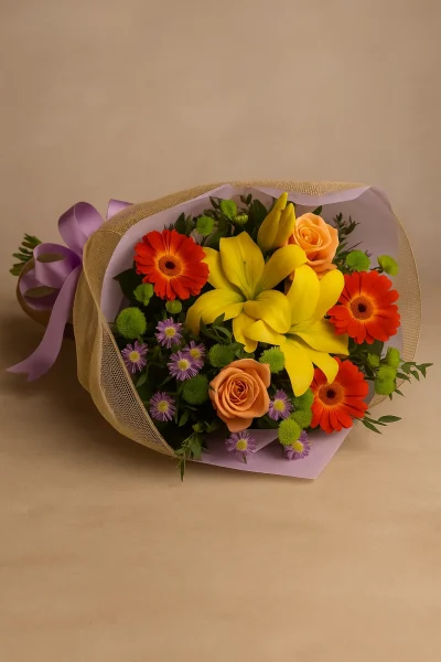Bright seasonal bouquet Gold Coast florist same day delivery with fresh mixed flowers designers choice