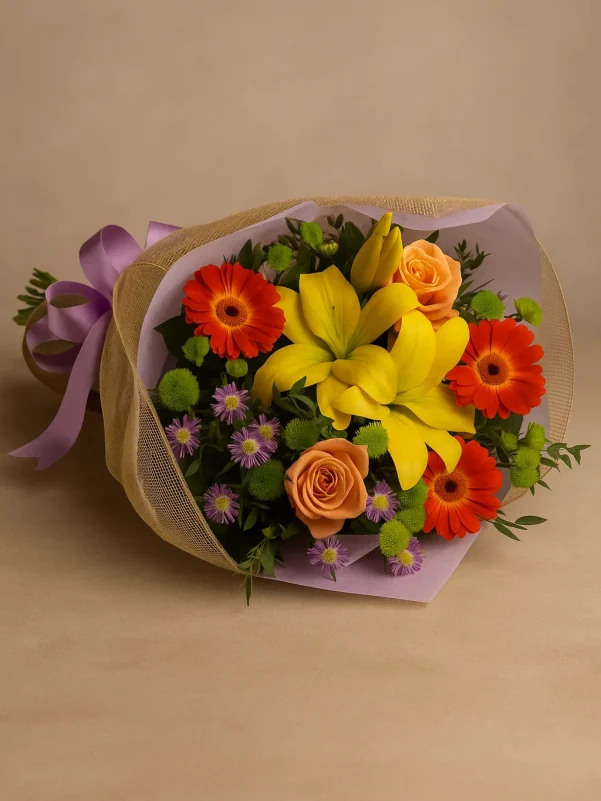 Bright seasonal bouquet Gold Coast florist same day delivery with fresh mixed flowers designers choice