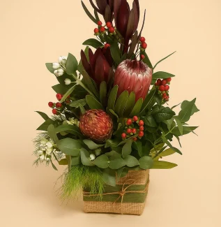 rustic native flower arrangement