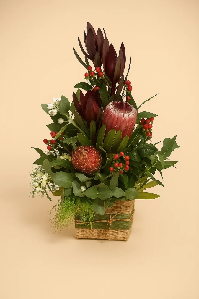 rustic native flower arrangement