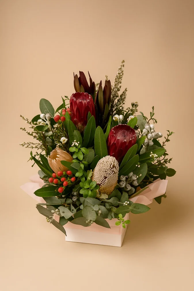 rustic native flower arrangement