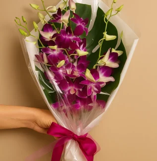 pink orchid bouquet