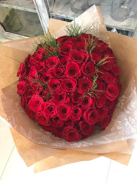 100 Red Roses Bouquet Florist Southport