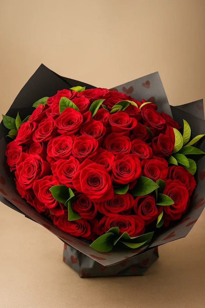 50 red roses