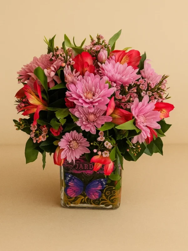 Dyanne - Small Flower Arrangement Chrysanthemums Carnations Alstroemeria Gold Coast