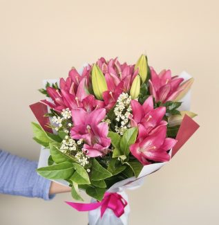Fresh all lily bouquet Gold Coast florist with premium lilies and same day delivery available