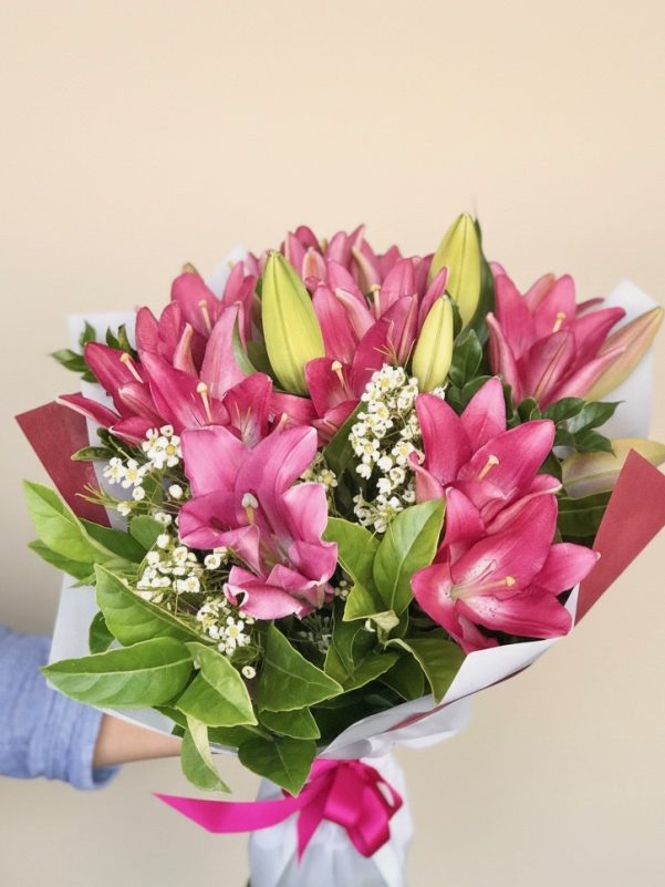 Fresh all lily bouquet Gold Coast florist with premium lilies and same day delivery available