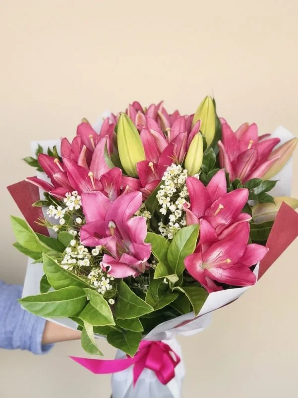 Fresh all lily bouquet Gold Coast florist with premium lilies and same day delivery available