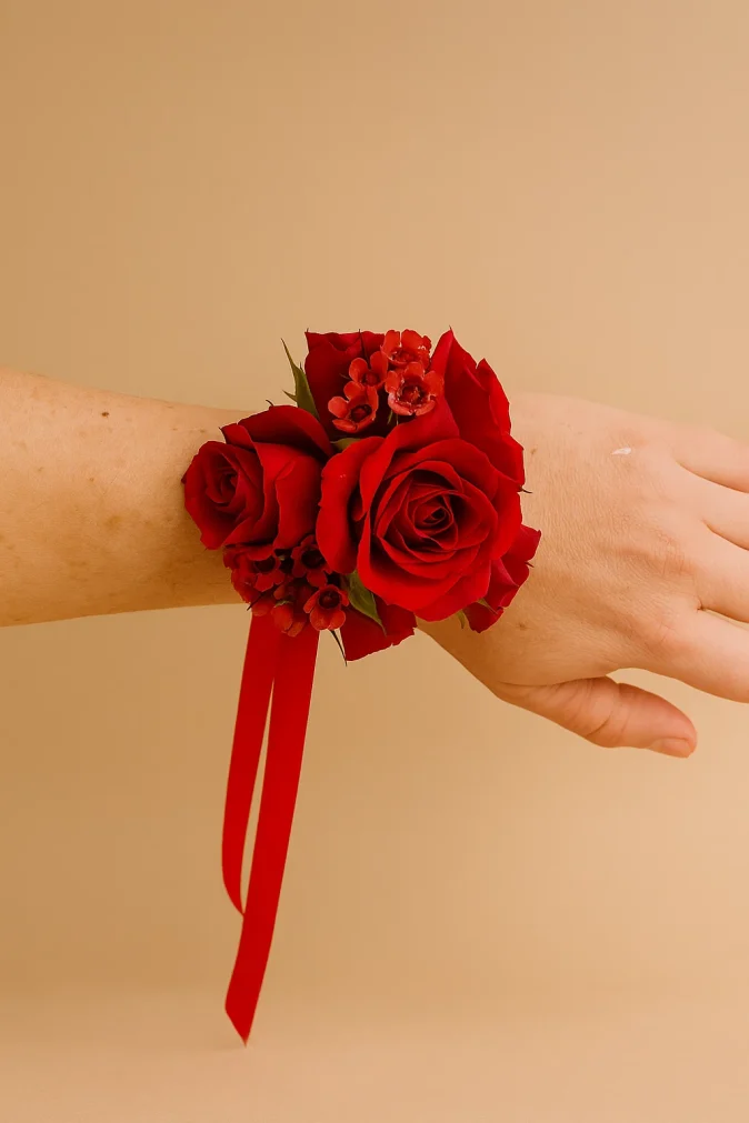 Red Wrist Corsage - Image 2