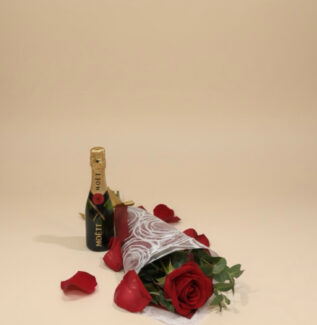 champagne rose gift southport