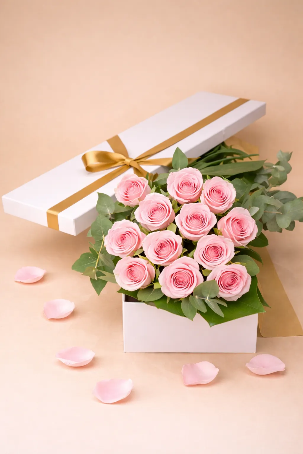 Long Stem Pink Roses in Box (Aiko)