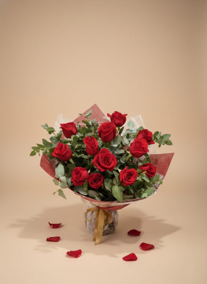 Timeless Love rose bouquet Gold Coast florist same day delivery with premium red roses