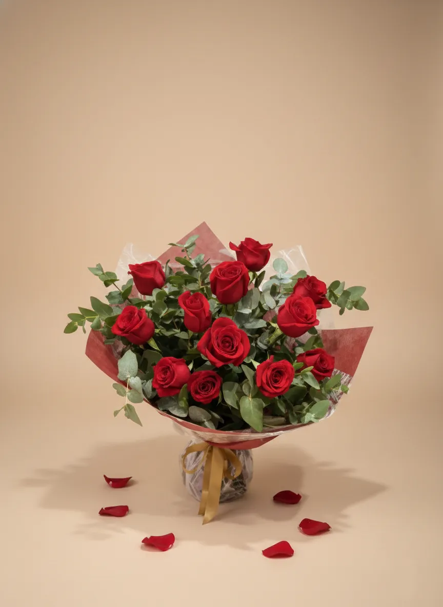Rose Bouquet – 6, 12 or 24 Roses (Red, Pink, Yellow or White)
