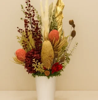 Neutral dried flower vase Gold Coast long lasting beige floral decor