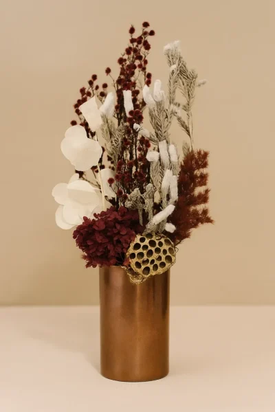 Scarlett red dried flowers in vase Gold Coast long lasting floral gift