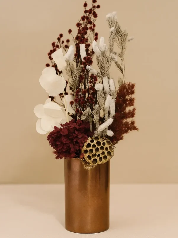 Scarlett red dried flowers in vase Gold Coast long lasting floral gift