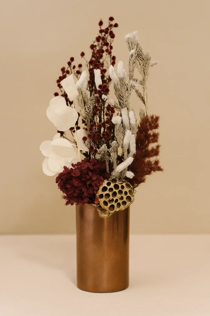 Scarlett red dried flowers in vase Gold Coast long lasting floral gift