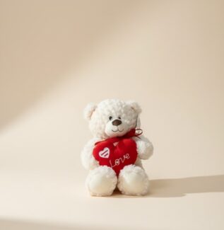 White Love Heart Teddy Bear