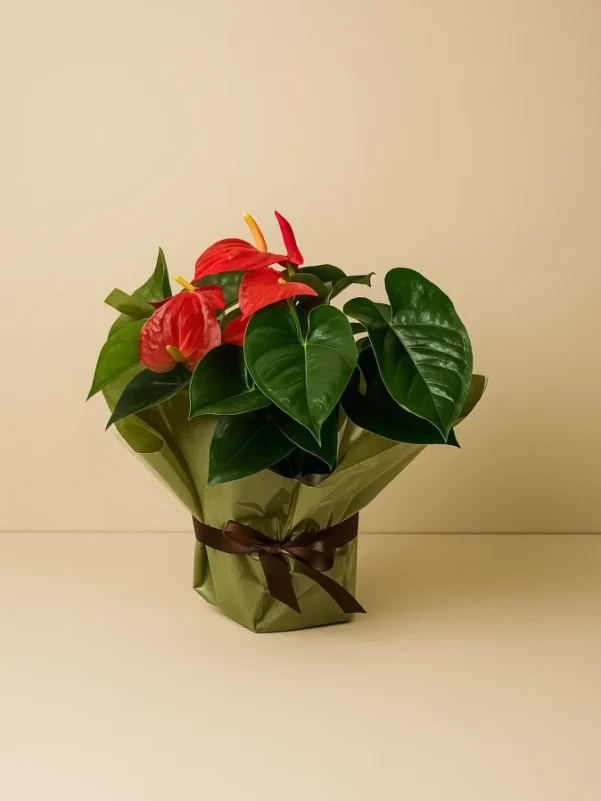 Red anthurium potted plant Gold Coast indoor plant gift