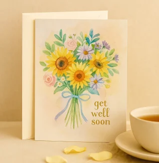 get Well Soon Greeting Card Flowers of Southport