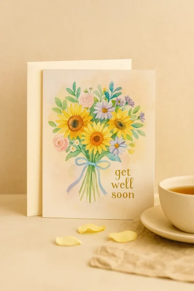 get Well Soon Greeting Card Flowers of Southport