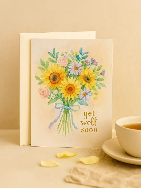 get Well Soon Greeting Card Flowers of Southport
