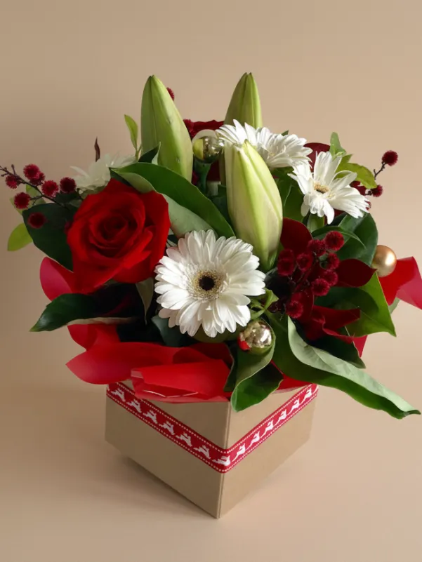 Merry Petite Christmas flower arrangement - Flowers of Southport, Gold Coast