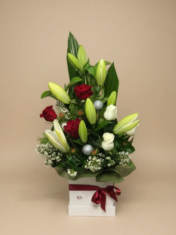 Designer's Choice Christmas boxed flower arrangement - Flowers of Southport, Gold Coast