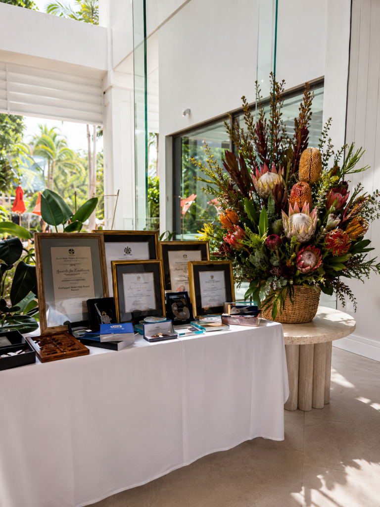 Native protea celebration of life arrangement by Flowers of Southport, Gold Coast