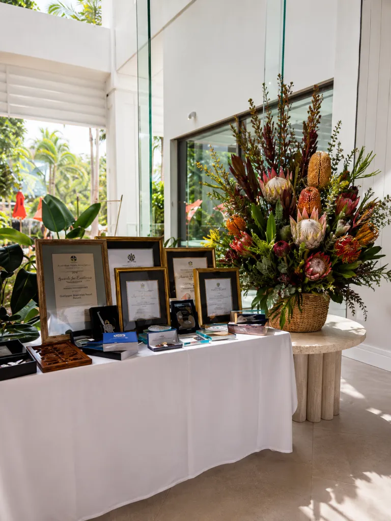 Native protea celebration of life arrangement by Flowers of Southport, Gold Coast